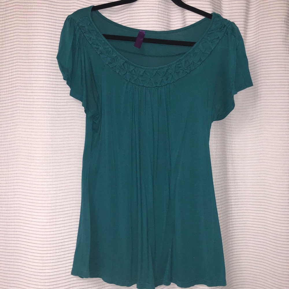 Teal jersey top